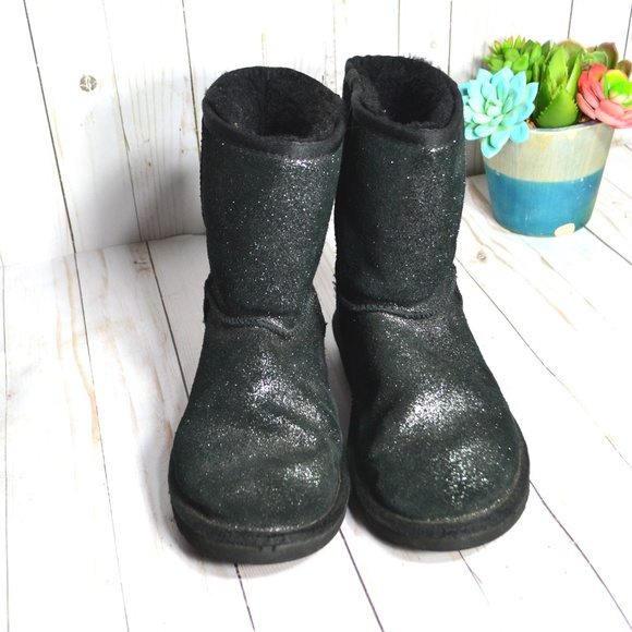 UGG Sparkle Black Metallic Classic Short Boots - Picture 5 of 8